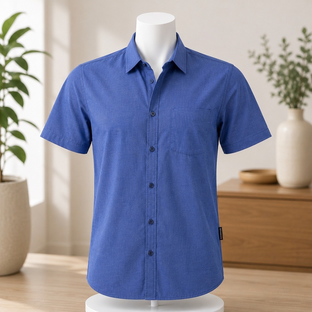 NWT Psycho Tuna Button‎ Down Shirt Mens Small Blue Short Sleeve Repreve PTYT0013